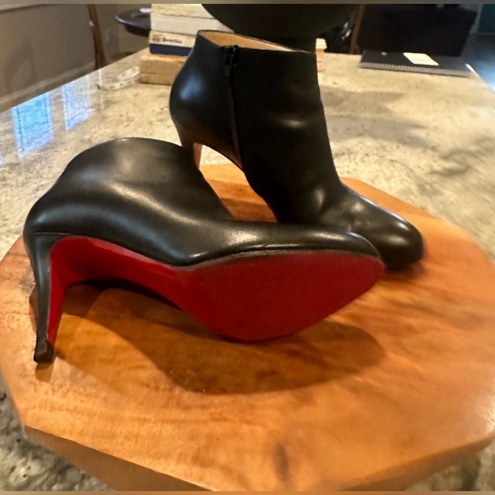 Christian Louboutin lightly worn black leather booties 39.5